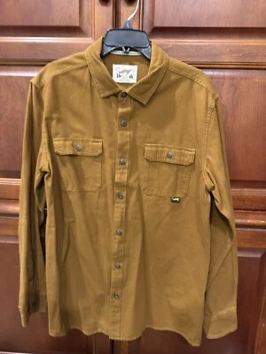 Duxbak Chamois Flannel Shirt Men Size L Brown/Tan Long Sleeve Button Heavy - Image 1 of 4