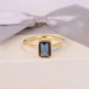 Iolite Gemstone Ring Dainty Ring 925Sterling Silver Boho Ring Christmas Day Gift - Picture 1 of 9