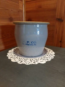 ANTIQUE HAWTHORNE (H.P.) POTTERY CO. PA 1-GAL. STONEWARE CROCK - Picture 1 of 11