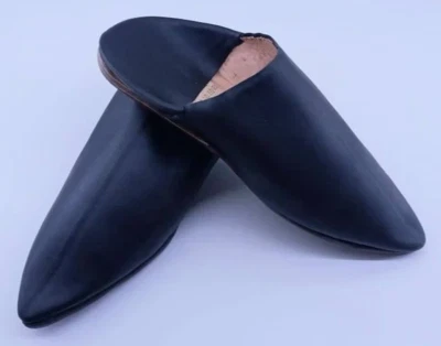 Zapatillas de cuero natural hechas a mano Babouche zapatillas marroquíes babouch tradicional Foto 1 de 4