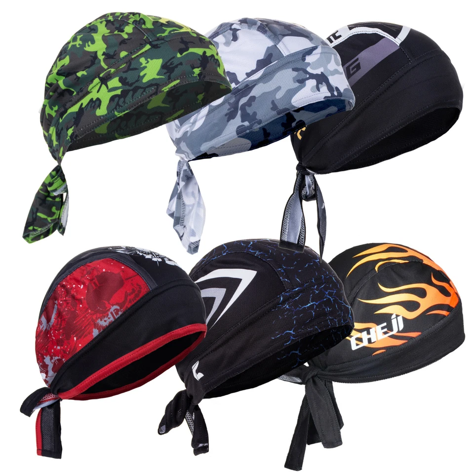 Men Do Durag Bandana Scarf Head Tie Down Band Cycling Biker Skull Cap Pirate Hat - Image 1 of 4
