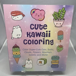 Cute Kawaii Coloring : Color Super-Cute Cats, Sushi, Clouds, Flowers, Monsters, - Picture 1 of 6