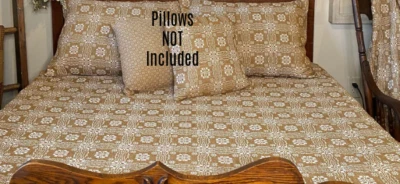 Nueva Colonial Primitiva AMANTES NUDO MOSTAZA OSCURA REINA CUBRECAMA Foto 1 de 2