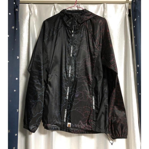 A BATHING APE (BAPE) Giacca uomo usata BAPE S matita neon mimetica felpa con cappuccio rara scimmia autentica