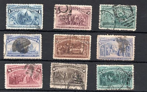 SG 235 - 243 1893 COLUMBIAN EXPOSITION USA STAMPS SET CAT £190 USED - Picture 1 of 1