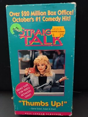 Straight Talk VHS Thumbs Up! Dolly Parton Demo Screener Promo Rare Movie Film - Image 1 of 3
