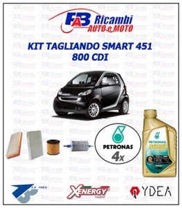 KIT TAGLIANDO SMART 451 800 CDI DIESEL - 4 FILTRI 4 LITRI OLIO PETRONAS 5W40 - Foto 1 di 1