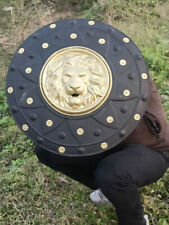 Knight Armor Shield Medieval Lion Face Shield Iron Solid Steel Round Shield Gif
