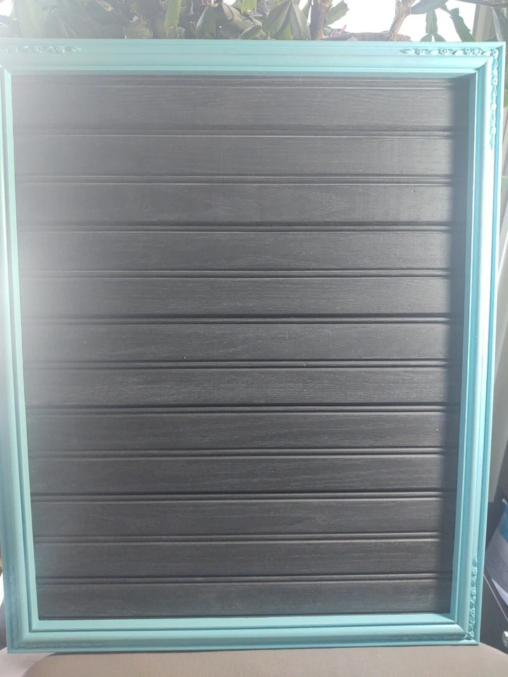 Handmade Chalkboard Teal Frame Wainscot Chalkboard Paint 17.5" x 21.5" - Image 1 of 4