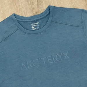 NWT Arc'teryx Ionia Mens Merino Wool Logo Shirt S/S T Shirt in Stone Wash Size M - Picture 1 of 7