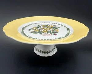 Portmeirion BOTANIC GARDEN TERRACE Footed Cake Plate MEDIUM 8.5” Yellow New - Picture 1 of 9