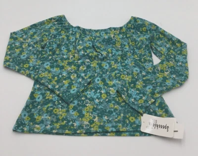 Speechless Girls Floral Long Sleeve Top, Teal/Ivory, XL - Image 1 of 2