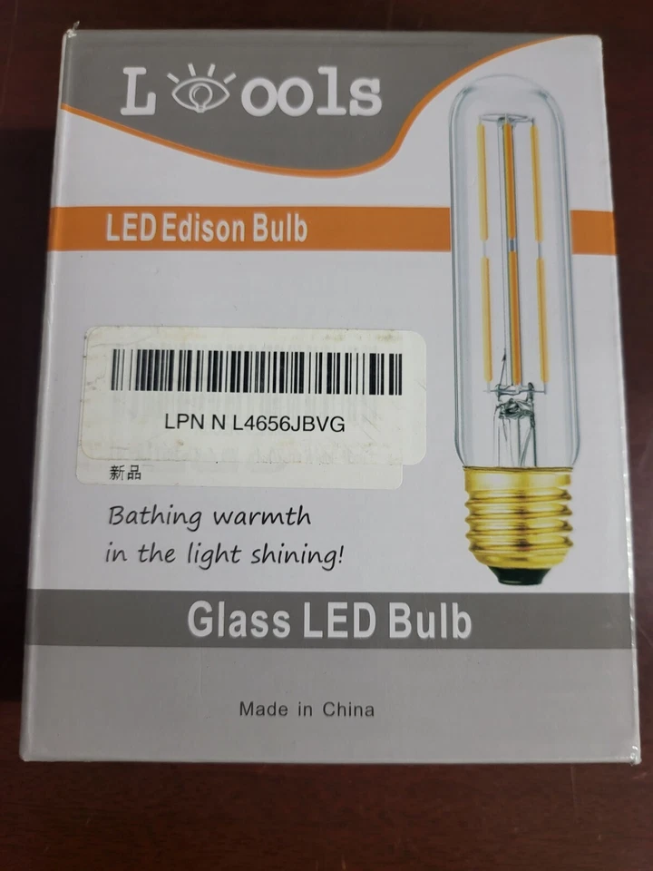 3 Glass LED Edison Bulb T10 T30  ~5 x 1.25" bulb - Image 1 of 4