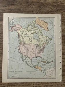 Antica mappa del Nord America del 1901 9”x8” - Foto 1 di 11
