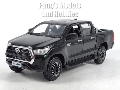 Toyota Hilux 2.8 SR5 2018 picape cabine dupla escala 1/27 modelo fundido preto - Imagem 1 de 4
