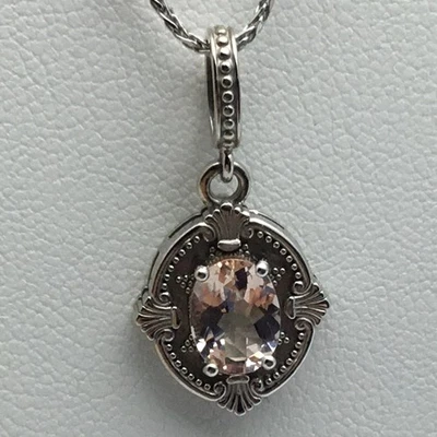 Collar Victoriano Morganita 14KW Ovalado 1.13ct 8x6mm Foto 1 de 4