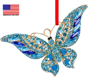 Schmetterling Weihnachtsschmuck 2025 - blau Schmetterling Ornamente für Weihnachtsbaum - Bild 1 von 7