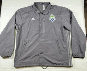 Chaqueta de Entrenador Adidas Seattle Sounders FC Hombres XL Gris MLS Fútbol A Presión Completa - Imagen 1 de 8