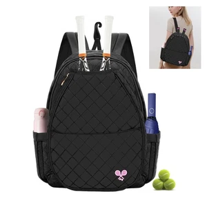 Bolsa de Tenis Acolchada Mochila de Tenis 2 Raquetas Bolsillo Aislado Multifuncional - Imagen 1 de 16