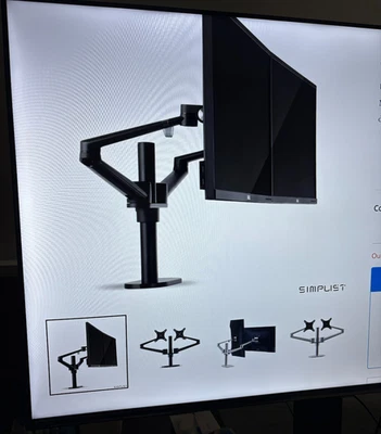 Heavy duty dual monitor arm Aluminium Office Gaming Bit Coin trading  desk mount - Image 1 of 4