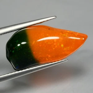 5,59 quilates IF Supreme Perfect Fancy 18,8 x 9,1 mm 100 % natural naranja verde ópalo de fuego - Imagen 1 de 5