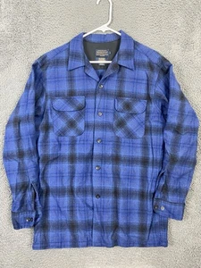 Camisa de tabla Pendleton para hombre mediana a cuadros de lana cuello lazo franela de campamento - Imagen 1 de 5