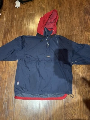 Chaqueta cortavientos vintage años 90 Chaps by Ralph Lauren Pullover azul marino/rojo talla Foto 1 de 4