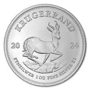 2024 South Africa 1 oz 999 Fine Silver Krugerrand Coin BU - Picture 1 of 2