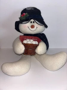 Vintage Christmas Snowman Weighted Plush Decor, Snowballs, 13", Terry's Village - Picture 1 of 9