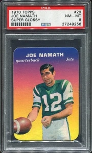 1970 Topps Super Glossy #29 Joe Namath PSA 8 New York Jets Salón de la fama EE. UU. de Alabama - Imagen 1 de 1