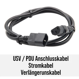 USV / PDU Anschlusskabel Stromkabel Verlängerungskabel 1,35m C13 auf C14 Schwarz - Afbeelding 1 van 3