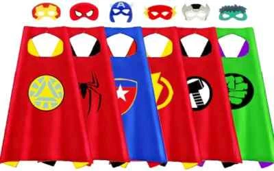 Superhero Capes and Masks for Kids Birthday Cosplay Halloween Dress Up Costumes - Image 1 of 4