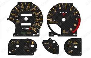 Medidores de tarjetas de esfera de carbono estilo Nismo Nissan Skyline R33 GTST 180 MPH - Imagen 1 de 1