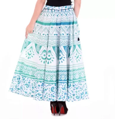 Mandala Cotton Printed Beach Dress High Waist Skirt Indian Women Lahenga Skirt - Image 1 of 4