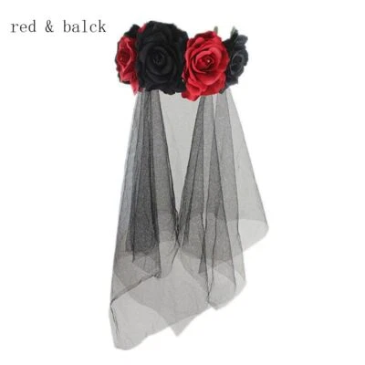 Niñas Damas Banda para el cabello Flor Tocado Halloween Sombrero Diadema Día de Muertos Foto 1 de 4