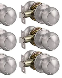 kyless door knopset of 3 clssic flat ball passage Door Knop Handel Hall & Closet - Picture 1 of 2
