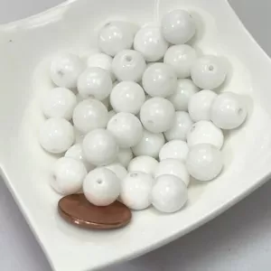 Czech Pressed Druk Round Smooth Glass Beads, 10mm Chalk White Opaq. 40 pcs CL097 - Picture 1 of 2