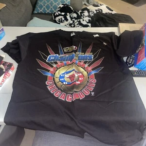 Vintage Starter 1998 Chicago Bulls Championship T-shirt 6 time champs adult LRG - Picture 1 of 8