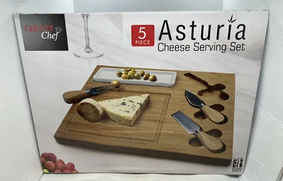 New Original Sealed Box Asturia Grande Chef 5 PCs Bambo Cheese Serving Set F/S - Image 1 of 3