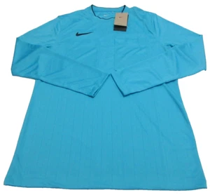 Nike Dri-Fit Men's Long Sleeve Slim Fit Football/Soccer Referee Blue Shirt SizeL - Picture 1 of 3