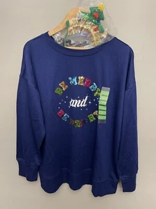 Camisa y diadema Rockin' Around para mujer lentejuelas feliz y brillante Navidad azul marino L - Imagen 1 de 12