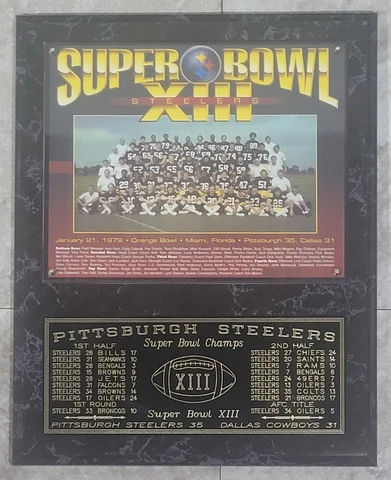 Pittsburgh Steelers 1978 Super Bowl XIII Champions 12" x 15" Plaque SB 13 Cover