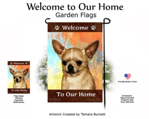 Welcome Garden Flag - Shorthaired Fawn Chihuahua 038 - Picture 1 of 1
