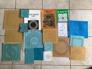 Collection Vintage Lacemaking Items - 15x Pricking Cards, Books etc