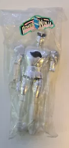 Vintage 90s Power Ninja ranger figure silver bootleg in original bag NOS 24 cm - Picture 1 of 2