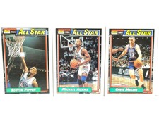 1992 TOPPS NBA All-Star Basketball Official Vintage Collectable Cards Set of 3