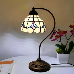 Traditional Cone Shade Reading Light Metal Gooseneck Table Light Bedside Lamp - Picture 1 of 8
