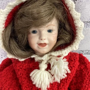 Original 1979 SFBJ 236 Paris Bisque Doll 12” Hand Crochet Outfit Signed - Bild 1 von 14