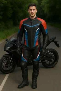 Custom Motorbike Motorcycle Racing Leather 1 & 2 Piece Suit - Picture 1 of 5
