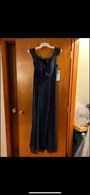 bill levkoff navy blue bridesmaids dress size 6  - Image 1 of 3